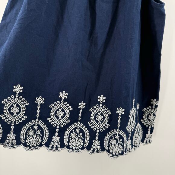 LOFT Ann Taylor Tank Women's Size Extra Small Linen Blend Daisy Eyelet Scallop - Picture 11 of 14